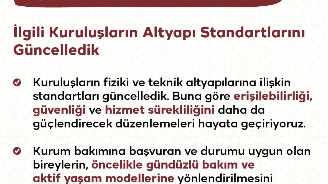 Bakanlıktan huzurevlerine yönelik yeni düzenleme