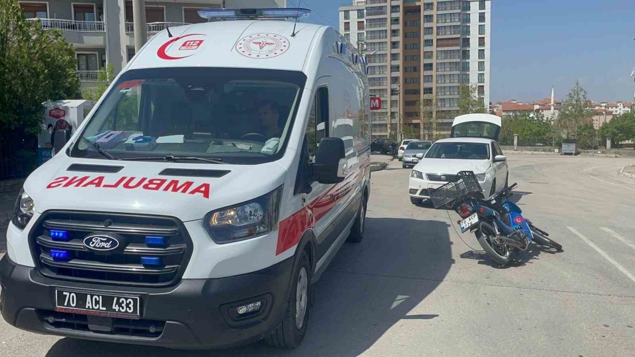 Karaman’da otomobil ile motosiklet çarpıştı: 1 yaralı