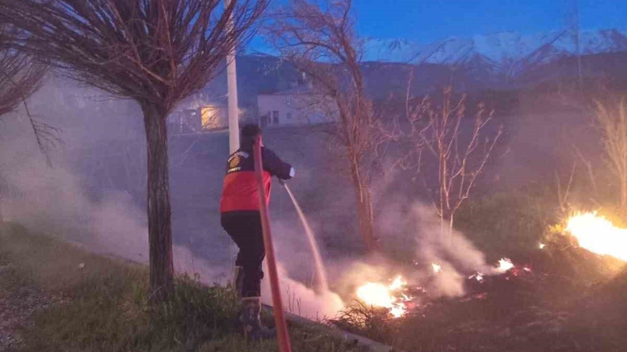 Van’da sazlık yangını