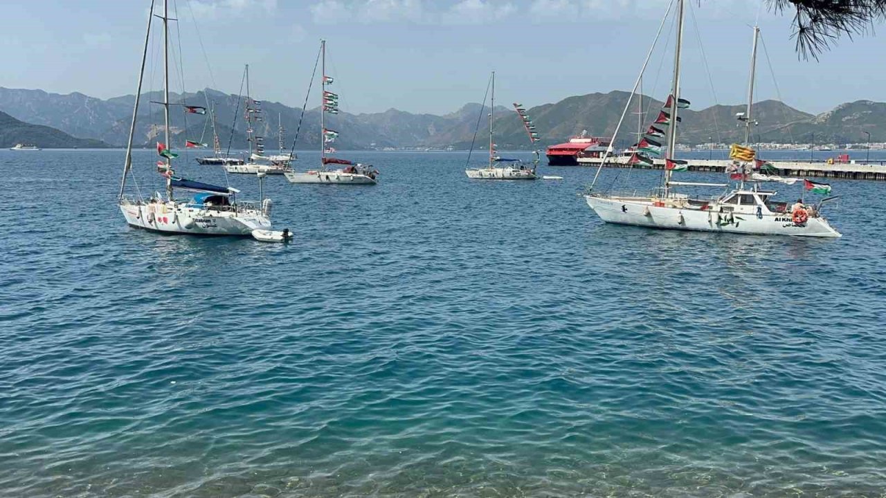 İsrail zulmüne uğrayan "Global Sumud Filosu"ndan bir grup Marmaris’e geldi