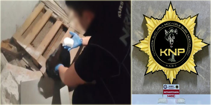 Kars'ta iş yerindeki 205 gram uyuşturucuyu "Zeus" buldu