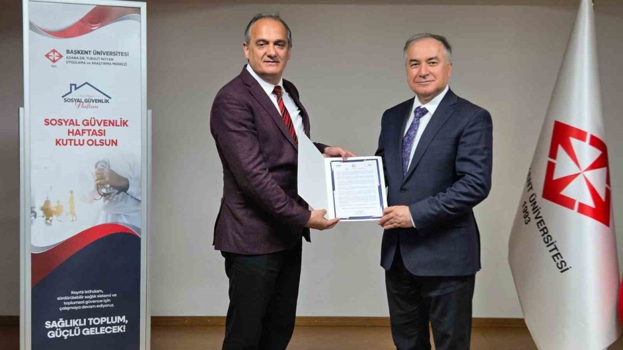 SGK’dan Başkent Üniversitesi Adana Dr. Turgut Noyan Uygulama ve Araştırma Merkezi’ne teşekkür belgesi