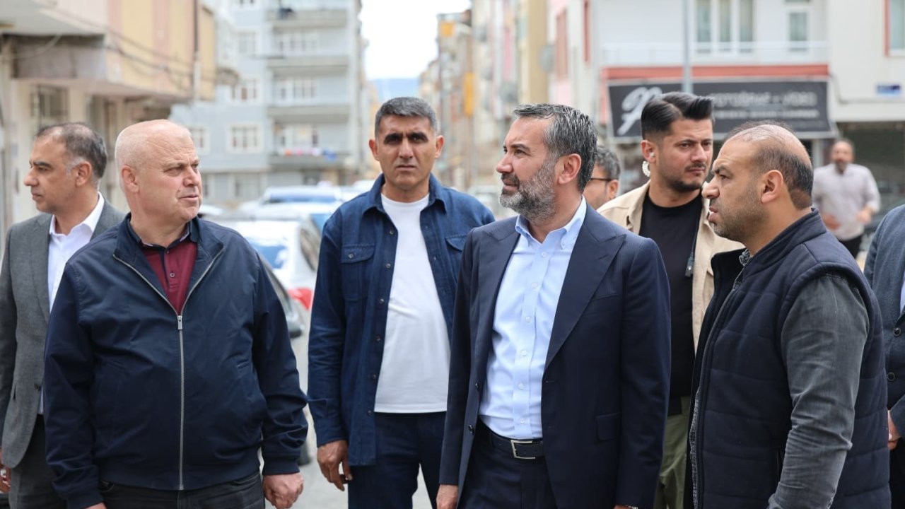 Başkan Şerifoğulları, yol yenileme ve kaldırım çalışmalarını inceledi