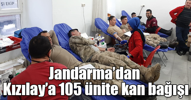Jandarma’dan Kızılay’a 105 ünite kan bağışı