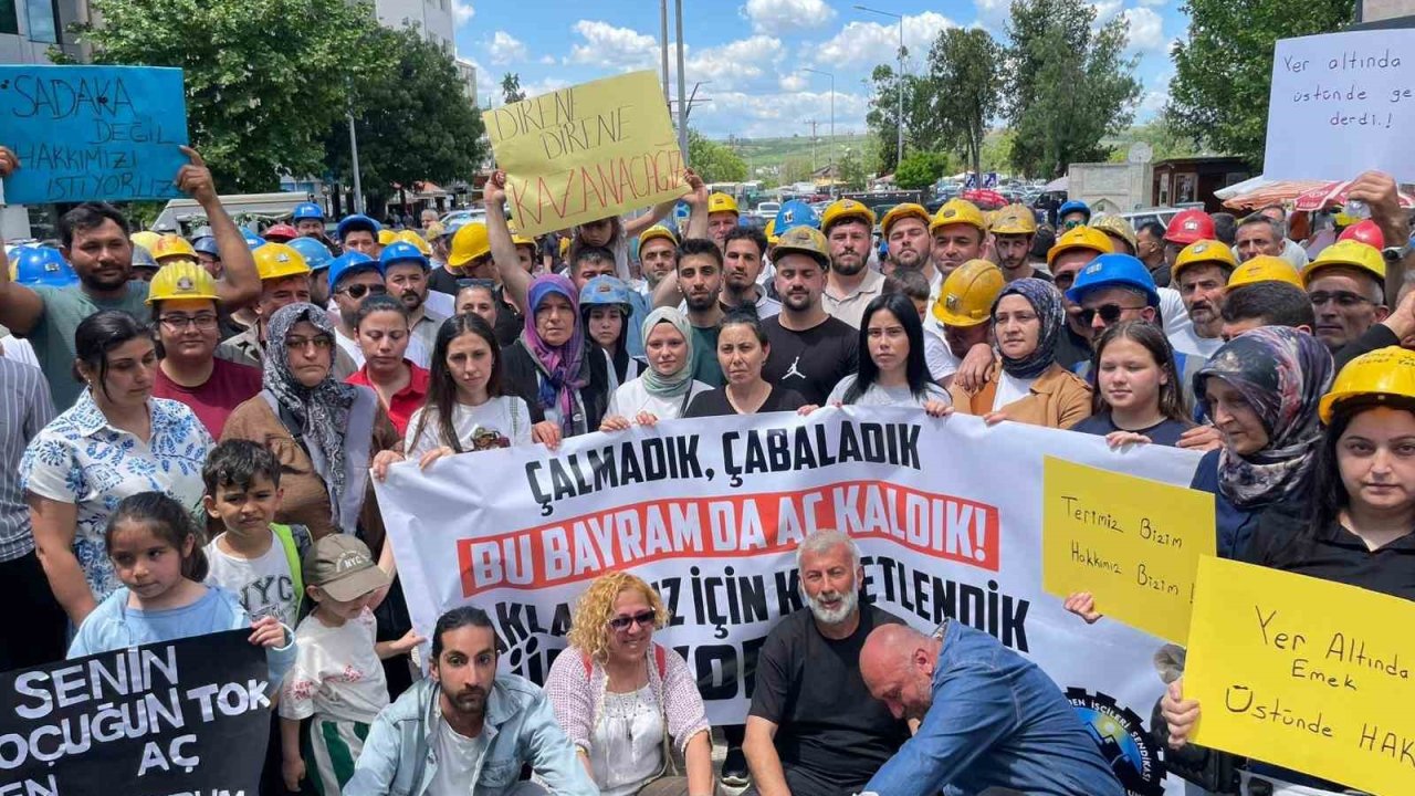 Uzunköprü’de 6 gündür eylem yapan madenciler aileleriyle birlikte yürüdü