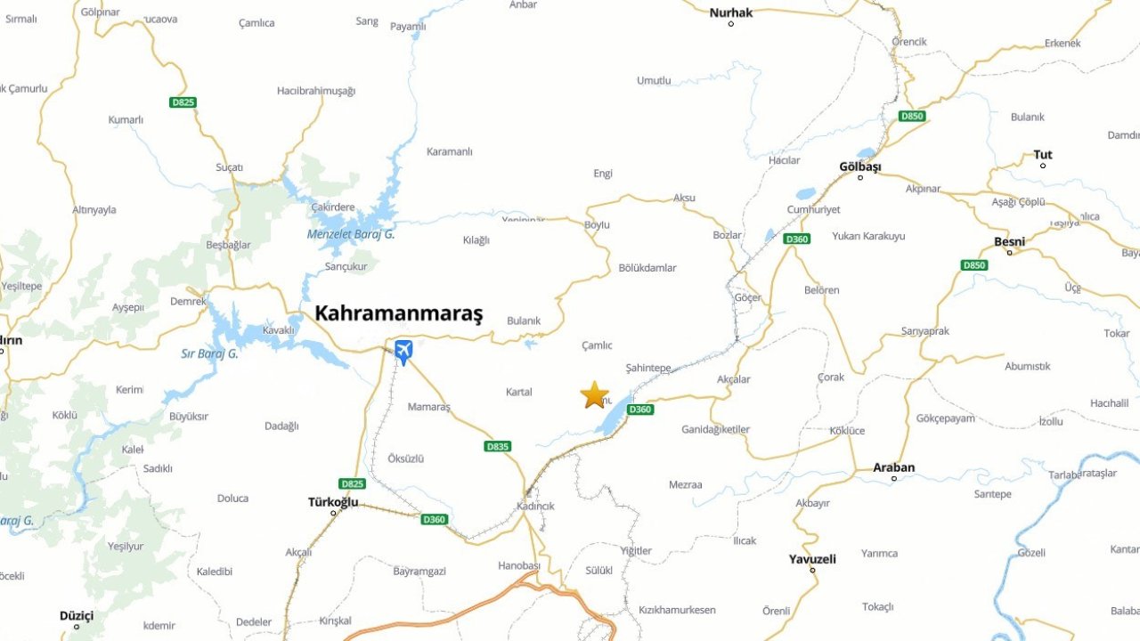 Kahramanmaraş’ta 4.4 büyüklüğünde deprem