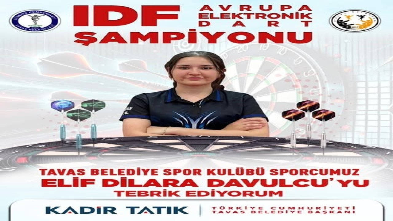 Tavaslı Elif Dilara Davulcu Avrupa dart şampiyon oldu