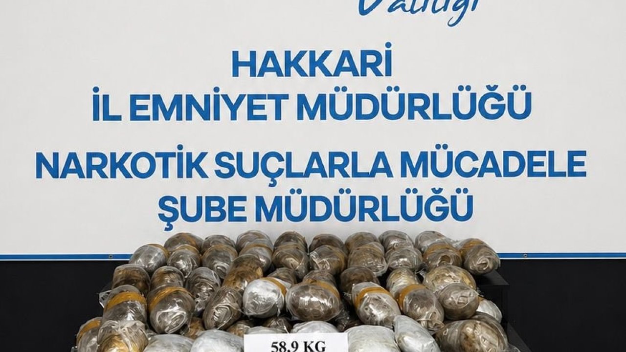 Hakkari’de 58 kilo 900 gram uyuşturucu ele geçirildi