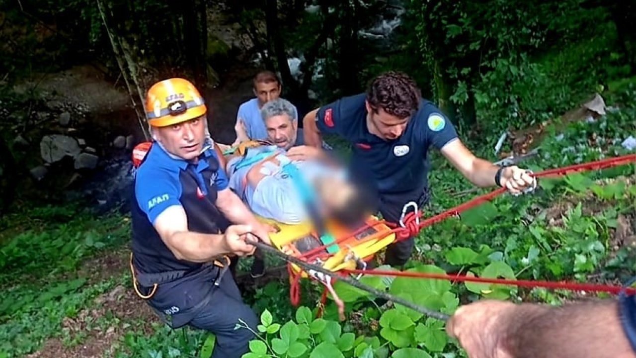 Yalova’da vadiye düşen motosikletli kurtarıldı