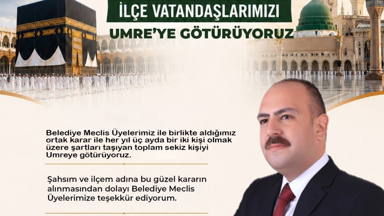 İnönü Belediyesi, her yıl 8 kişiyi Umre’ye götürecek