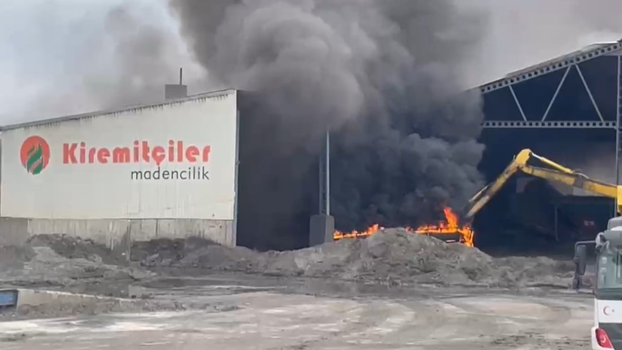 Edirne’de eylemin sürdüğü maden tesisinde yangın çıktı