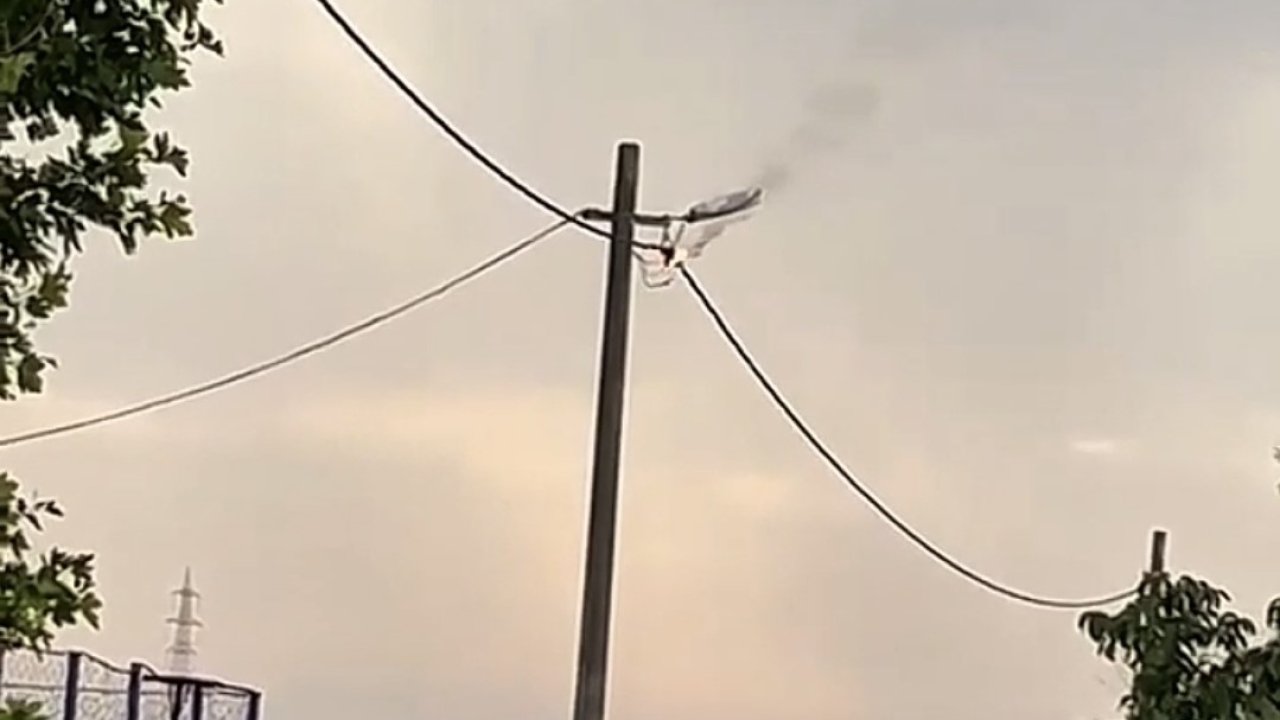 Bandırma’da elektrik hattında korku dolu anlar