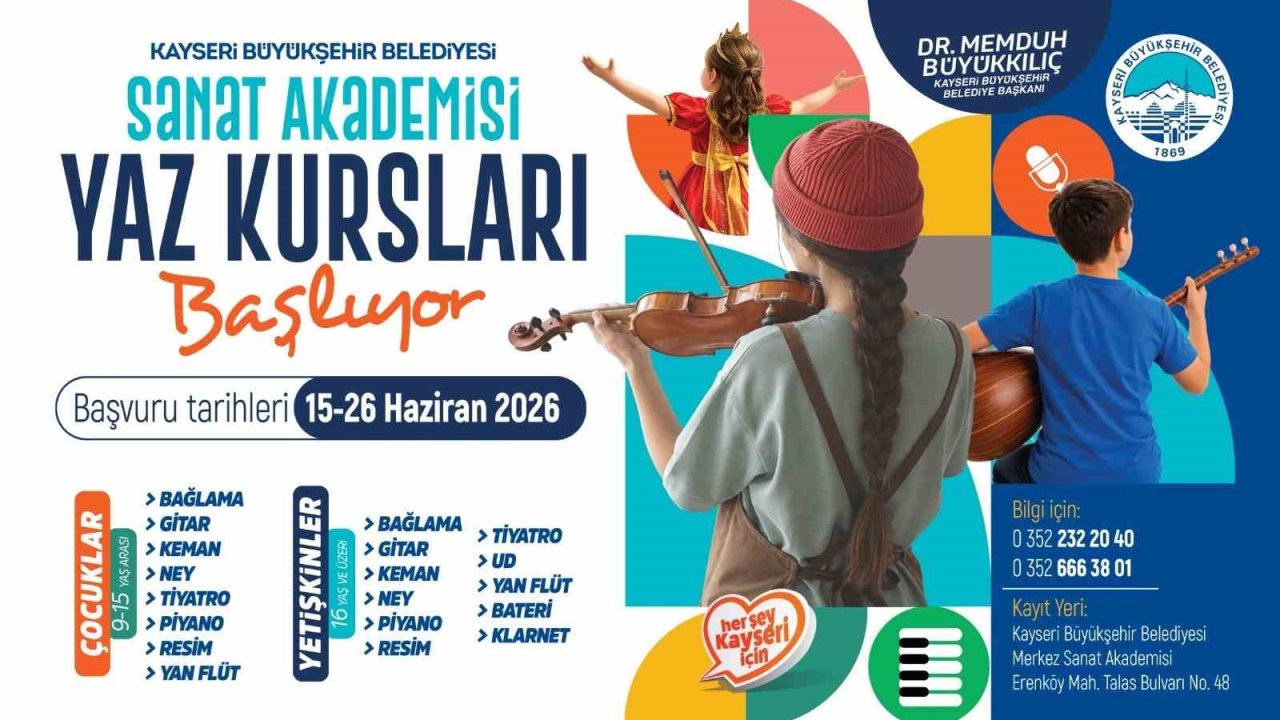 Büyükşehir Konservatuarı’nda Yaz Kursları için kayıtlar başlıyor