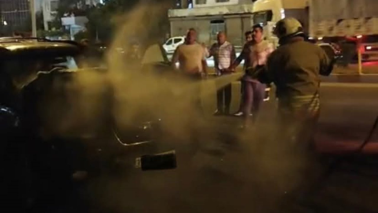 Belen’de otomobil yangını
