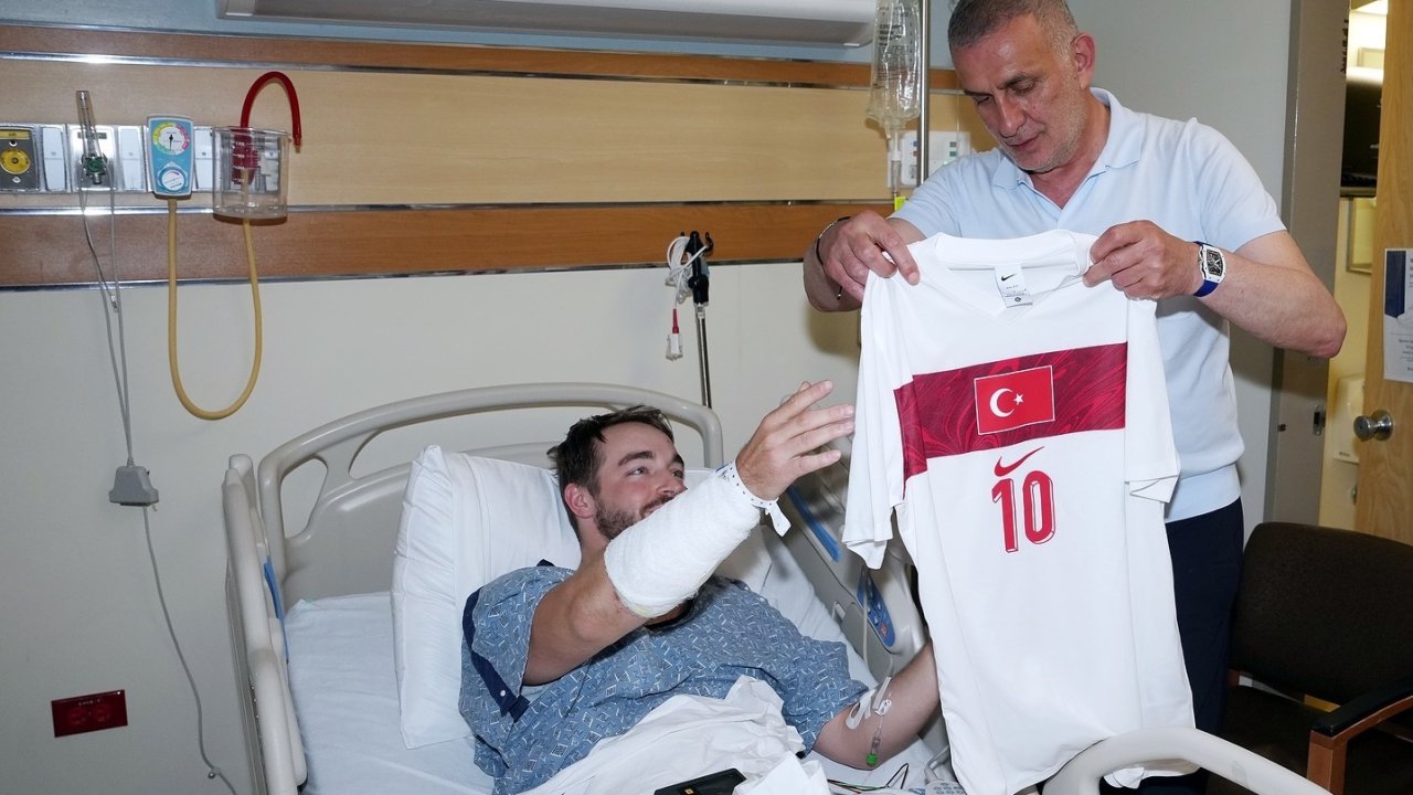 TFF Başkanı Hacıosmanoğlu, kaza geçiren polisi has