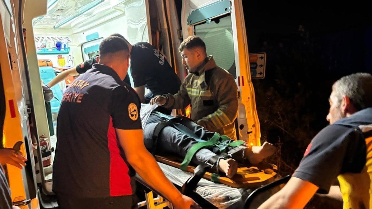 Antakya’da dereye uçan motosikletin sürücüsü yaralandı