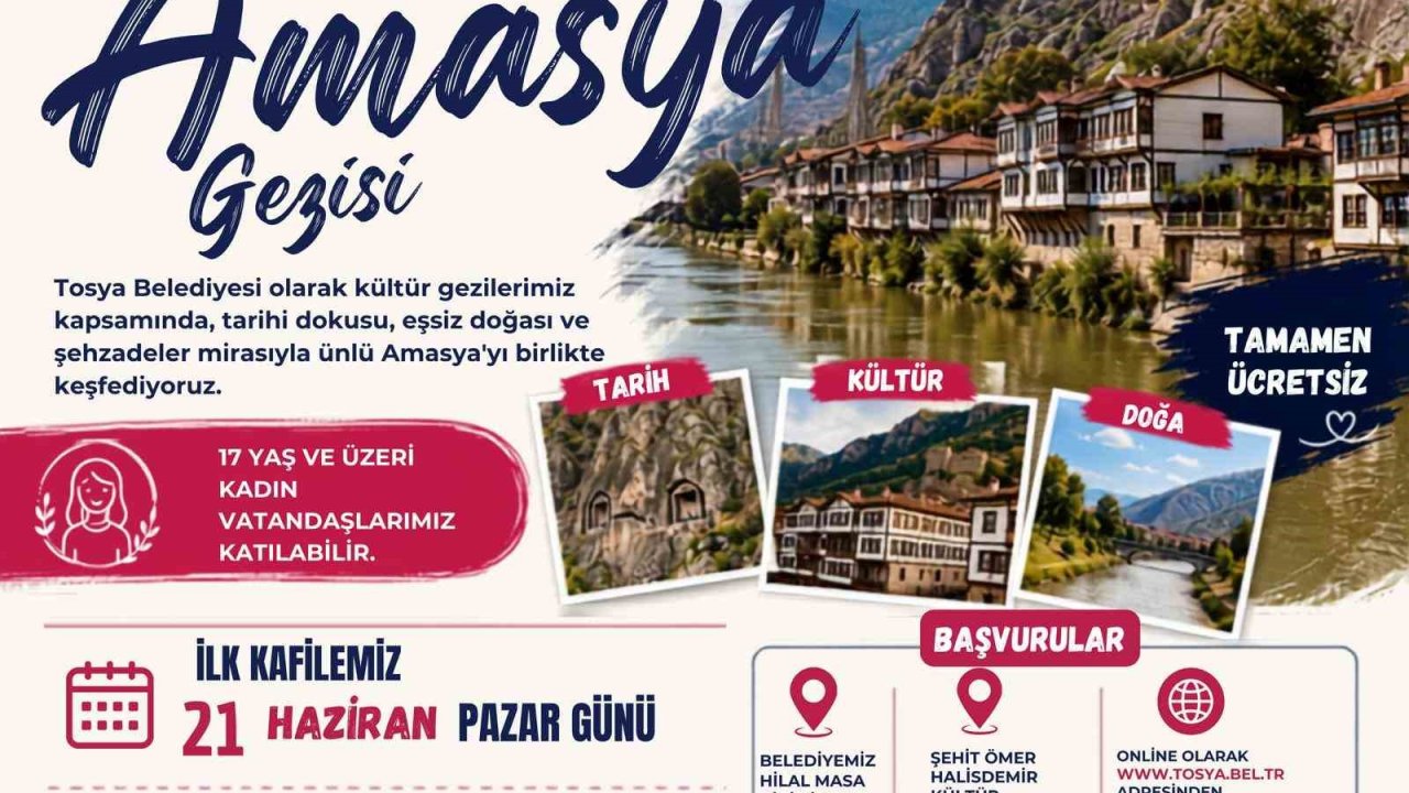 Tosya Belediyesi’nden kadınlara ücretsiz Amasya gezisi