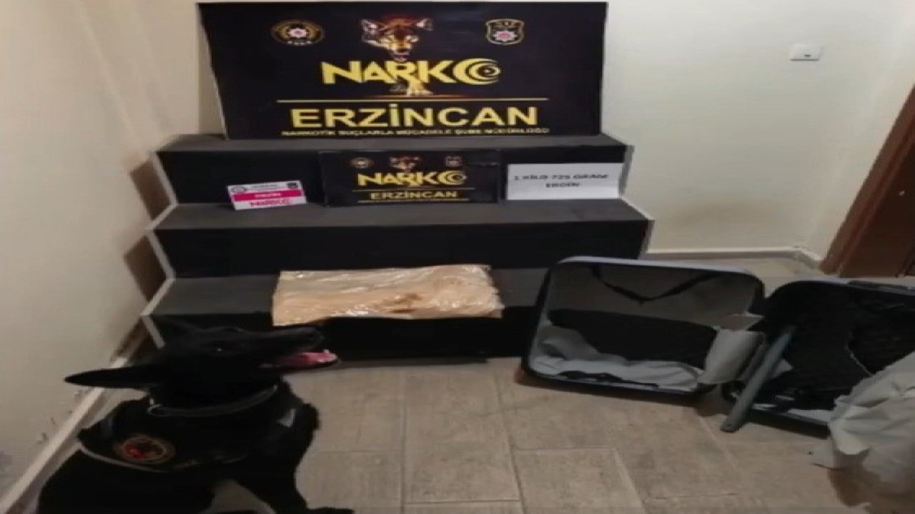 Erzincan’da 1 kilo 725 gram eroin ele geçirildi, 1 şüpheli tutuklandı