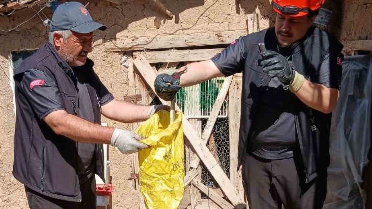 Kırıkkale’de kümese giren yılanı itfaiye çıkardı