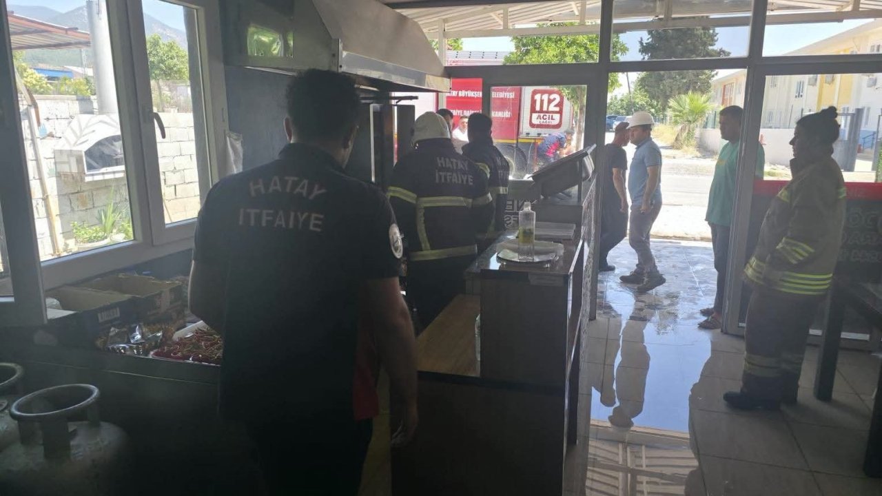 Hassa’da dönercide korkutan yangın