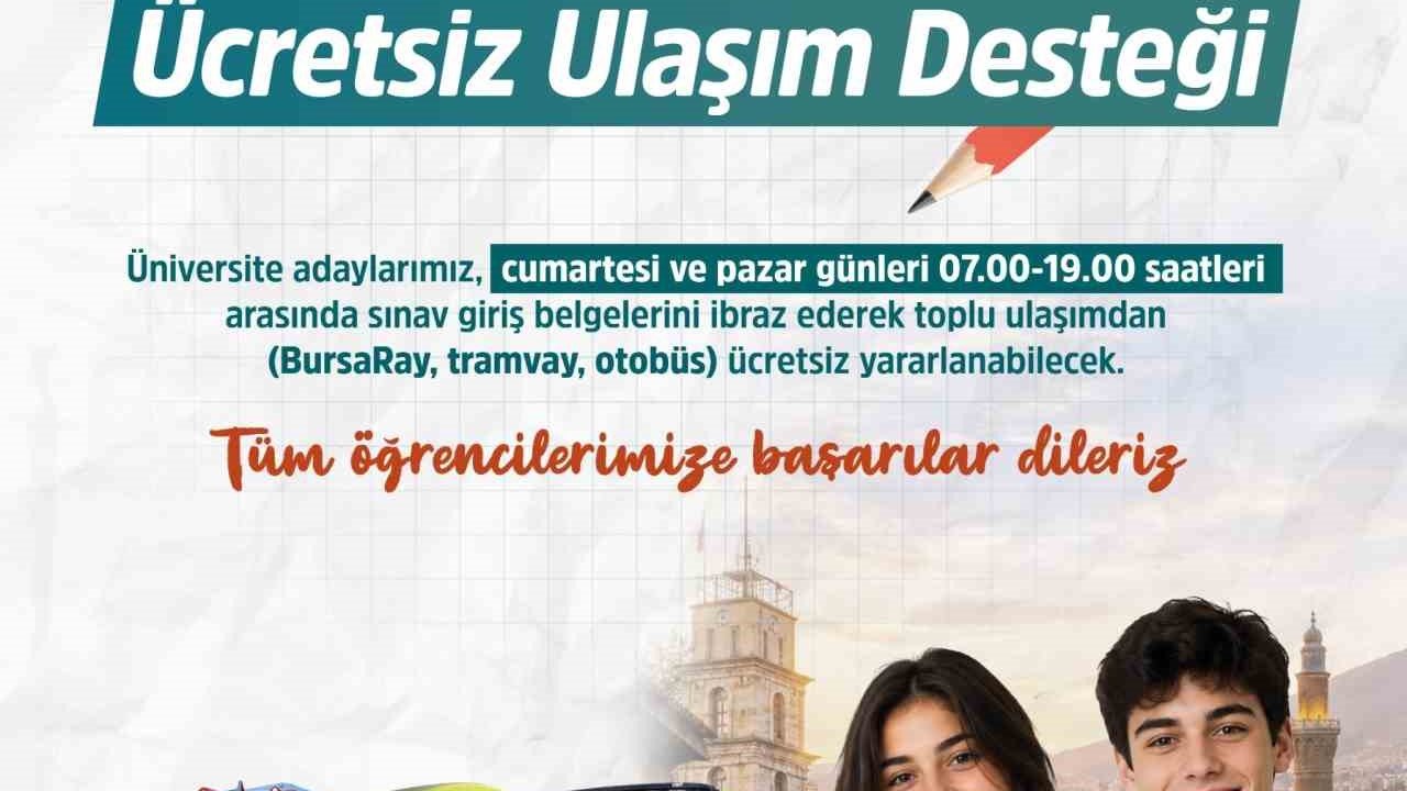 Bursa’da üniversite adaylarına ücretsiz ulaşım desteği