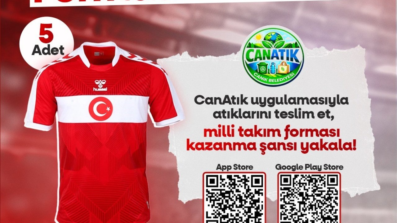 Canik’te atık getirene milli takım forması