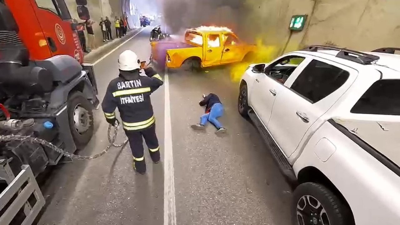 Bartın’da tünel içerisinde gerçeği aratmayan tatbikat