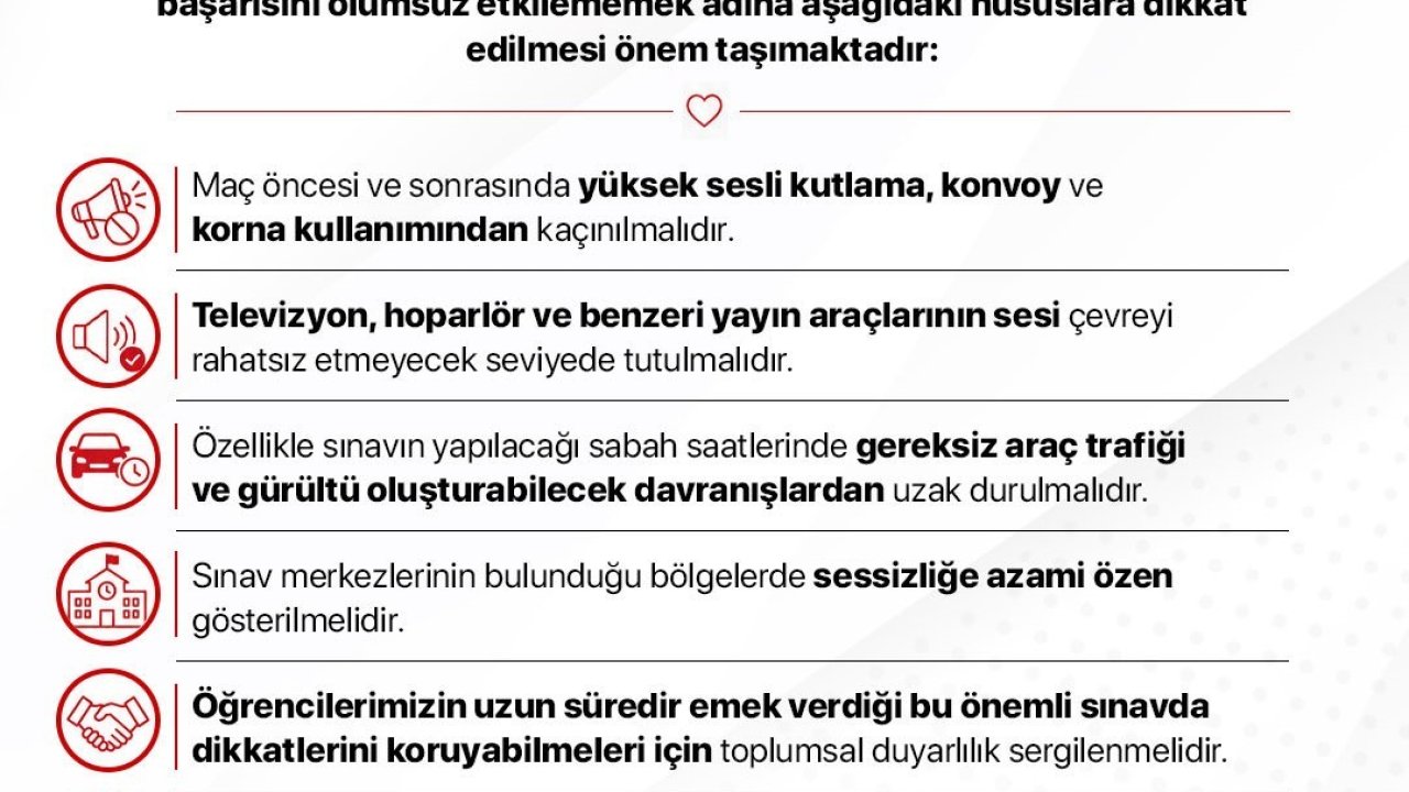 İletişim Başkanlığı’ndan YKS öncesi milli maçı uyarısı