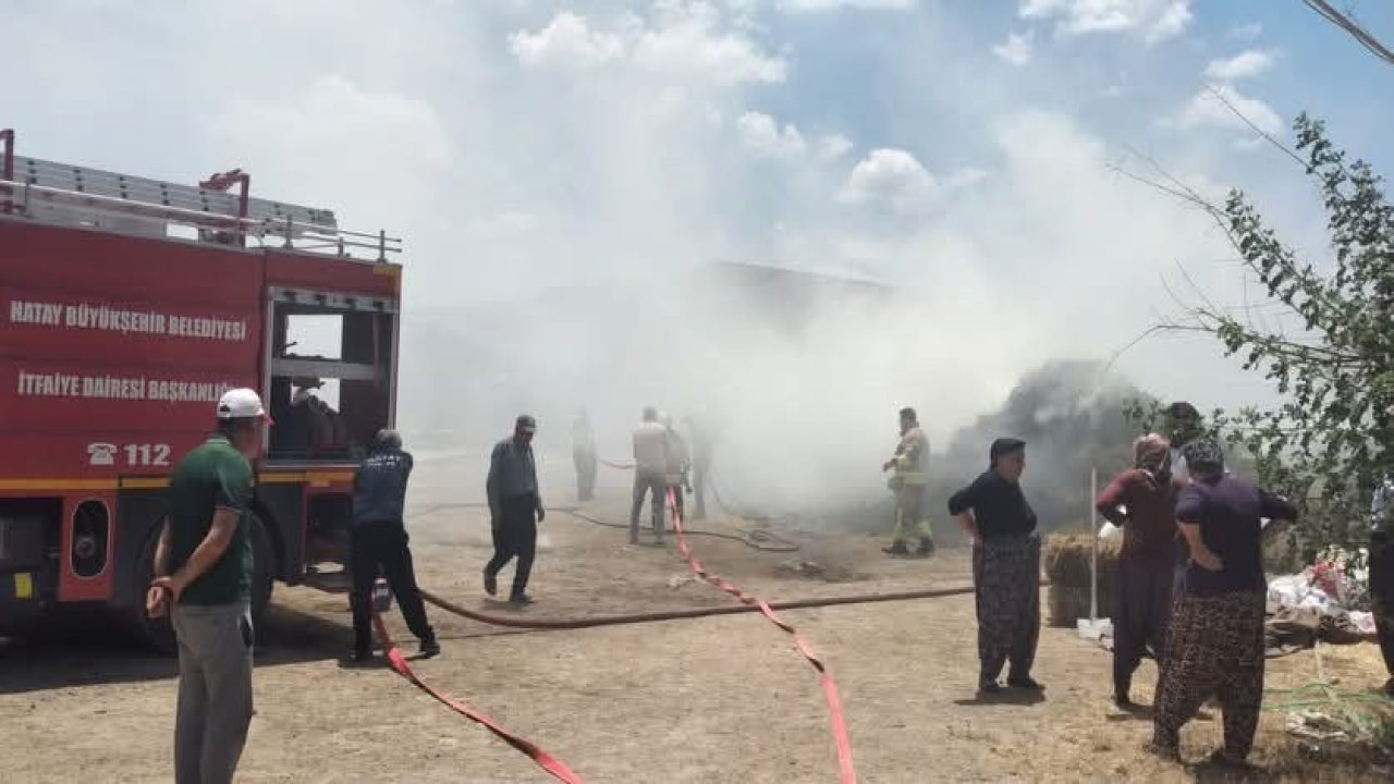 Hassa’da samanlık yangını