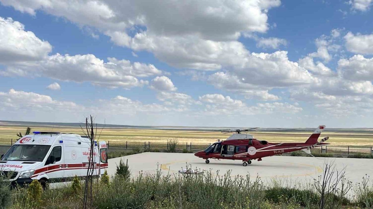 Kalp krizi geçiren hasta ambulans helikopter ile Konya’ya sevk edildi