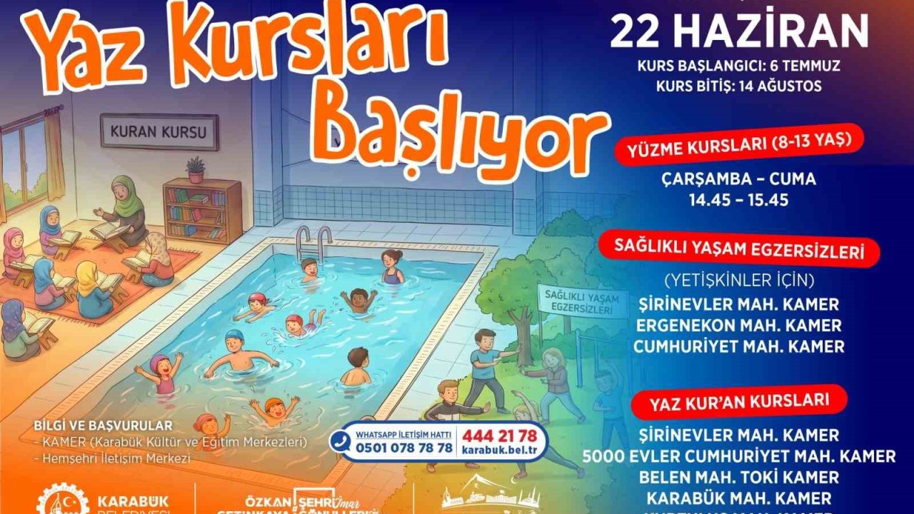 Karabük’te yaz kursları için kayıtlar başladı