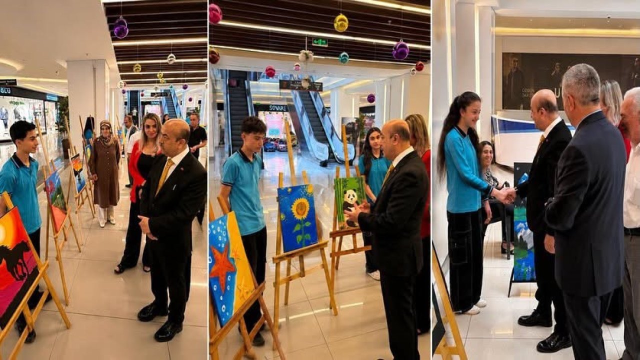 Ulalar Ortaokulu öğrencilerinin yıl sonu resim sergisi açıldı