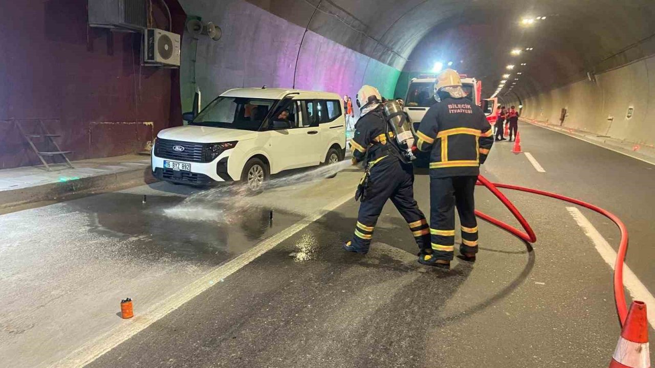 Osmangazi tünelinde yangına müdahale ve kurtarma operasyonu