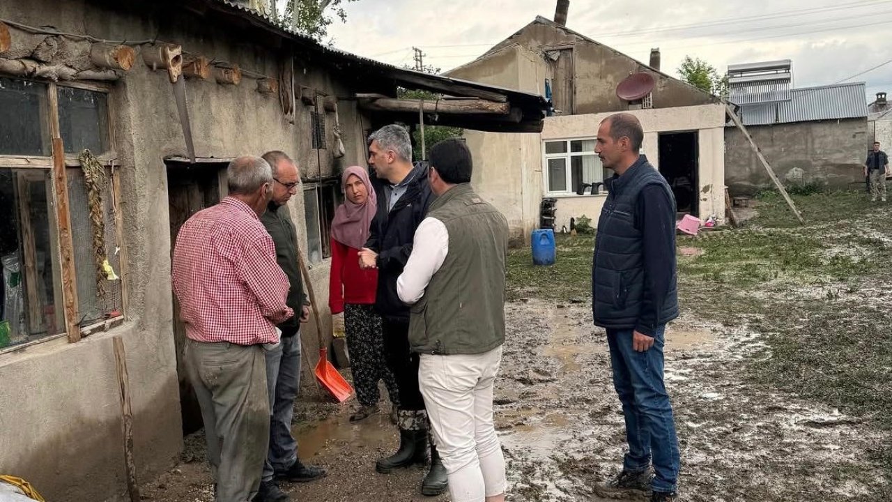 Diyadin’de yağışın ardından tüm kurumlar sahada