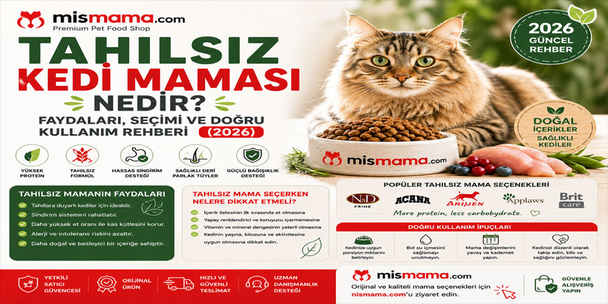 Tahılsız Kedi Maması Nedir? Faydaları, Seçimi ve Doğru Kullanım Rehberi (2026)