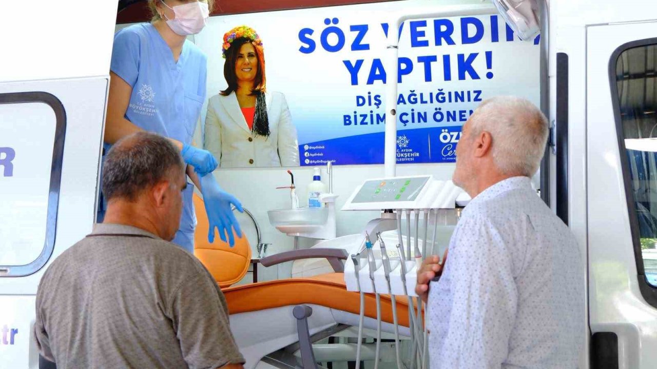 Aydın Büyükşehir Belediyesi Mobil Ağız ve Diş Sağlığı Klinikleri’ne vatandaşlardan yoğun ilgi