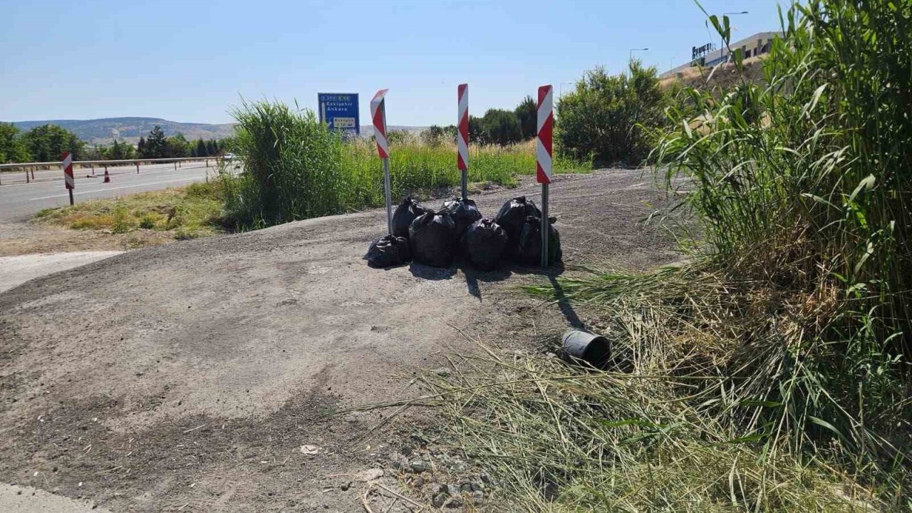 Bilecik’te jandarma poşet poşet çöp topladı