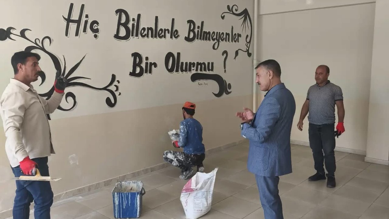Patnos’ta tatille birlikte okullarda tadilat çalışması başladı