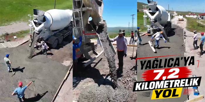 Yağlıca Köyü'nde 7,2 Kilometrelik Beton Yol Çalışması Başladı
