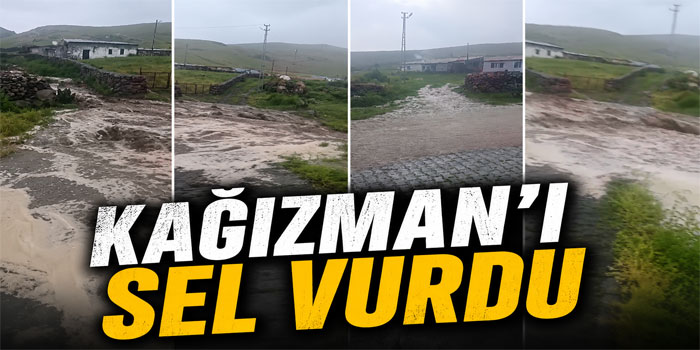 Kağızman'da Sel Felaketi, Evler ve Tarım Arazileri Zarar Gördü