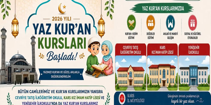 Yaz Kur’an Kursları Kars’ta Başladı