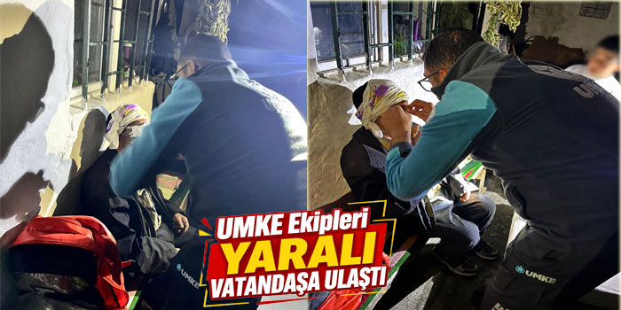UMKE Ekipleri Zorlu Arazide Yaralı Vatandaşa Ulaştı