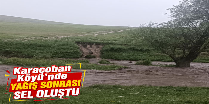 Kars Karaçoban Köyü’nde Yağış Sonrası Sel Oluştu