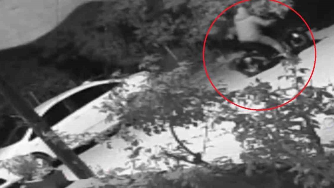 Maskeyle geldi, aracı böyle ateşe verdi