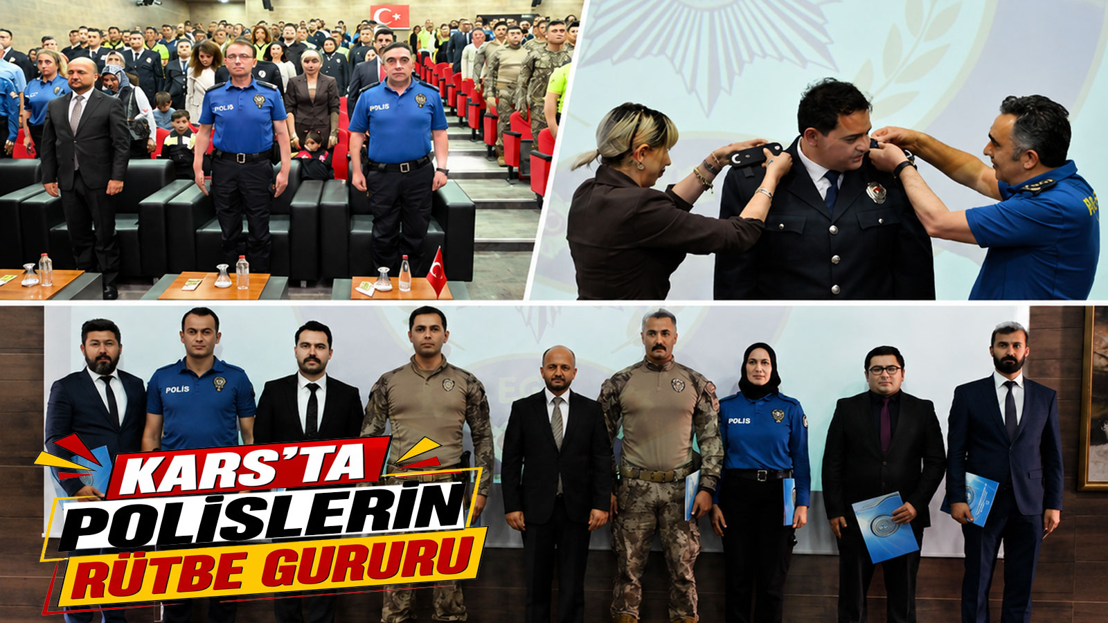 Kars Emniyet Müdürlüğü’nde Rütbe Terfi Töreni Düzenlendi