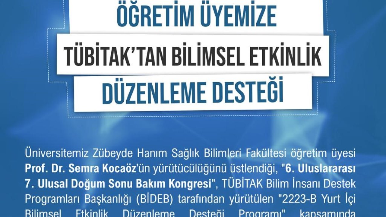 NÖHÜ öğretim üyesine TÜBİTAK’tan kongre desteği