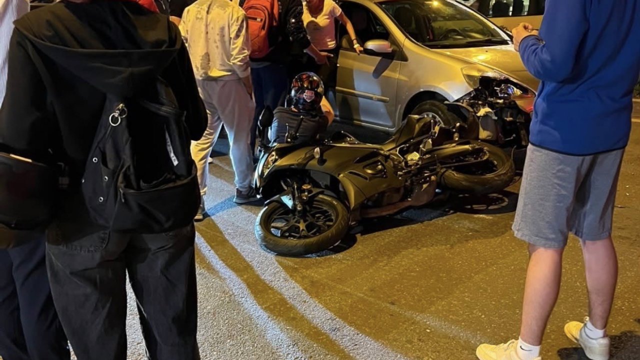 Lüleburgaz’da otomobil ile motosiklet çarpıştı, taraflar arasında gerginlik yaşandı