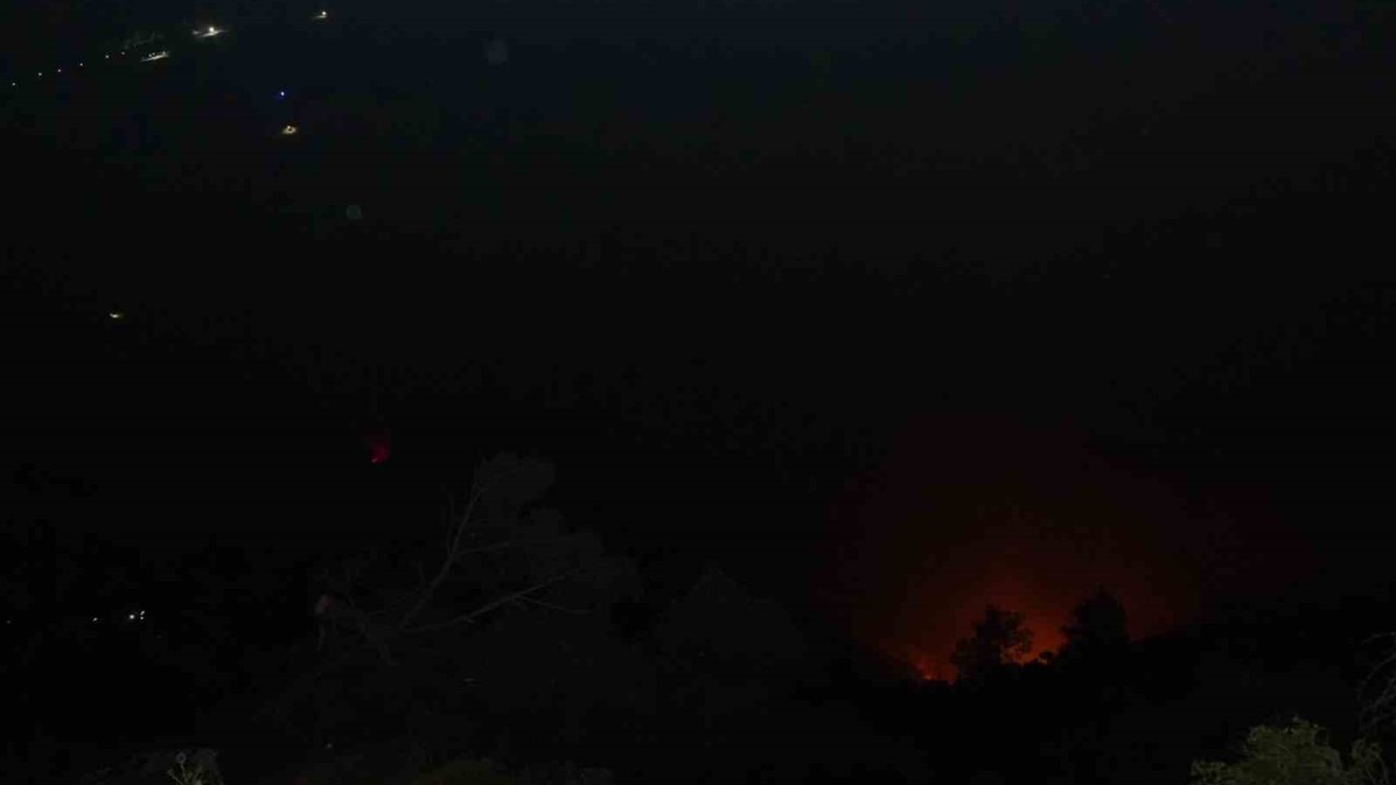 Denizli’deki orman yangını gece saatlerinde rüzgarın etkisiyle tekrardan etkili oldu