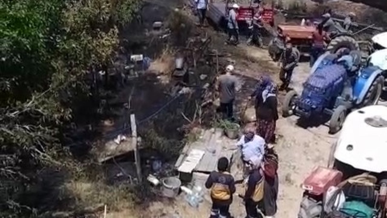 Evin avlusunda çıkan yangın büyümeden söndürüldü