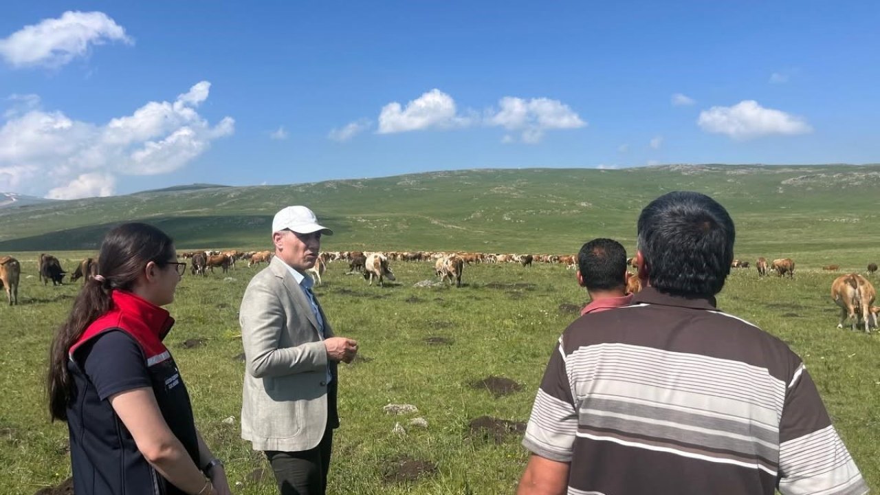 Tarım ve Orman Müdürü Enver Aydın, 2 bin 500 rakımlı Susuz Yaylası’nda üreticilerle buluştu